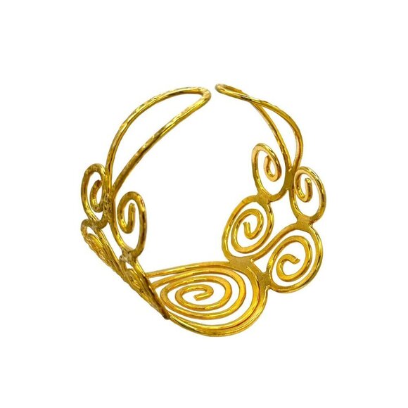 NWT Gold Upper Arm Cuff Armlet Armband Forearm Bangle Bracelet - Picture 6 of 12